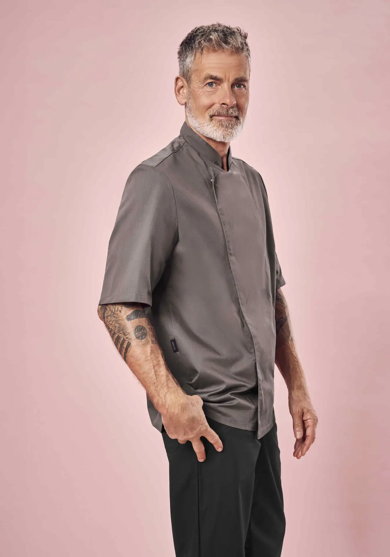 GREIFF Kochjacke kurzarm mit verdeckter Knopfleiste Regular Fit