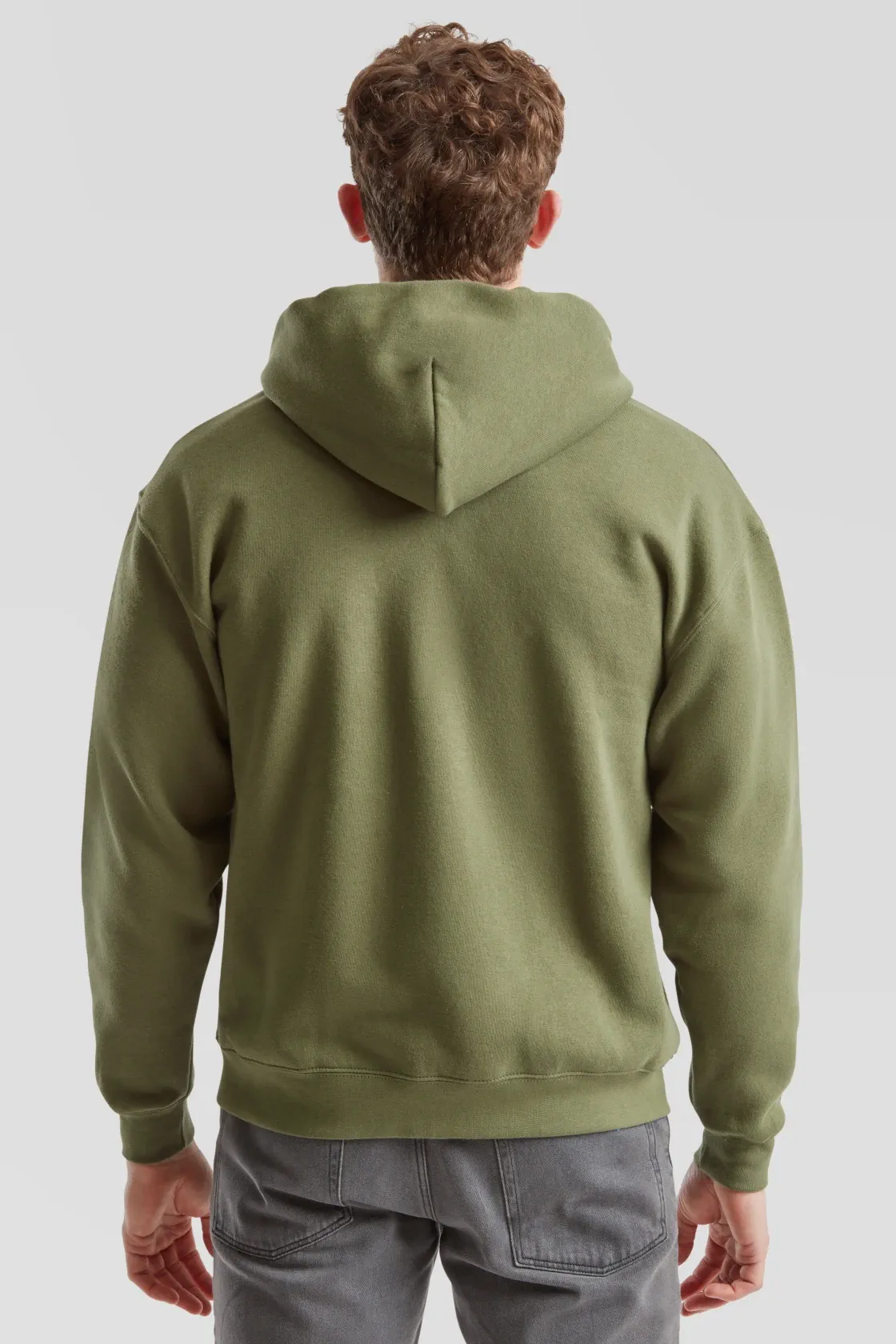 fruit-of-the-loom-62-034-0-premium-hooded-sweat-jacket-classicolive-model-2 F.O.L. Premium Hooded Sweat Jacket