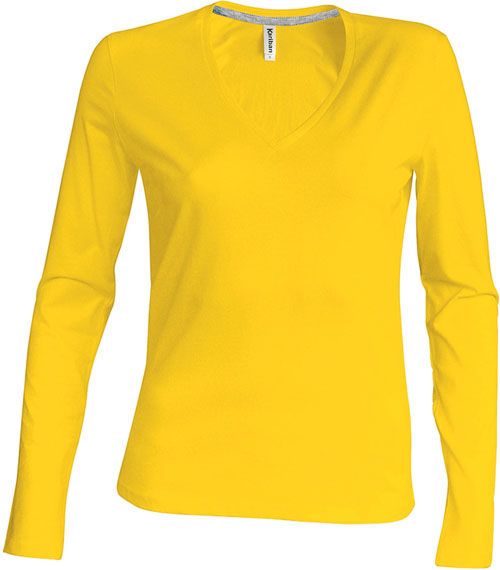Kariban Damen V-Neck T-Shirt langarm