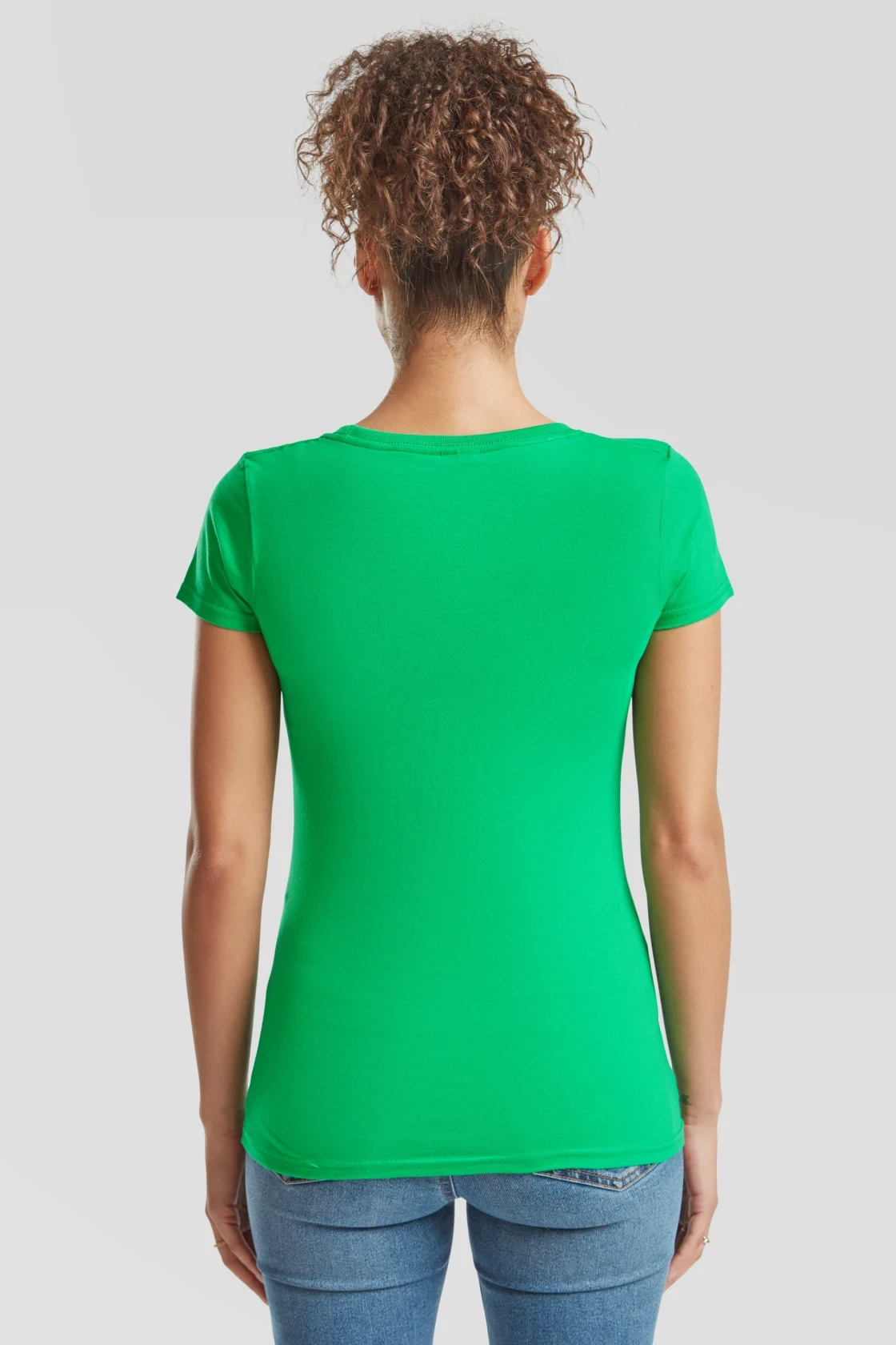 fruit-of-the-loom-61-424-0-ladies-iconic-195-t-shirt-kellygreen-model-2 F.O.L. Ringspun Premium T Lady-fit