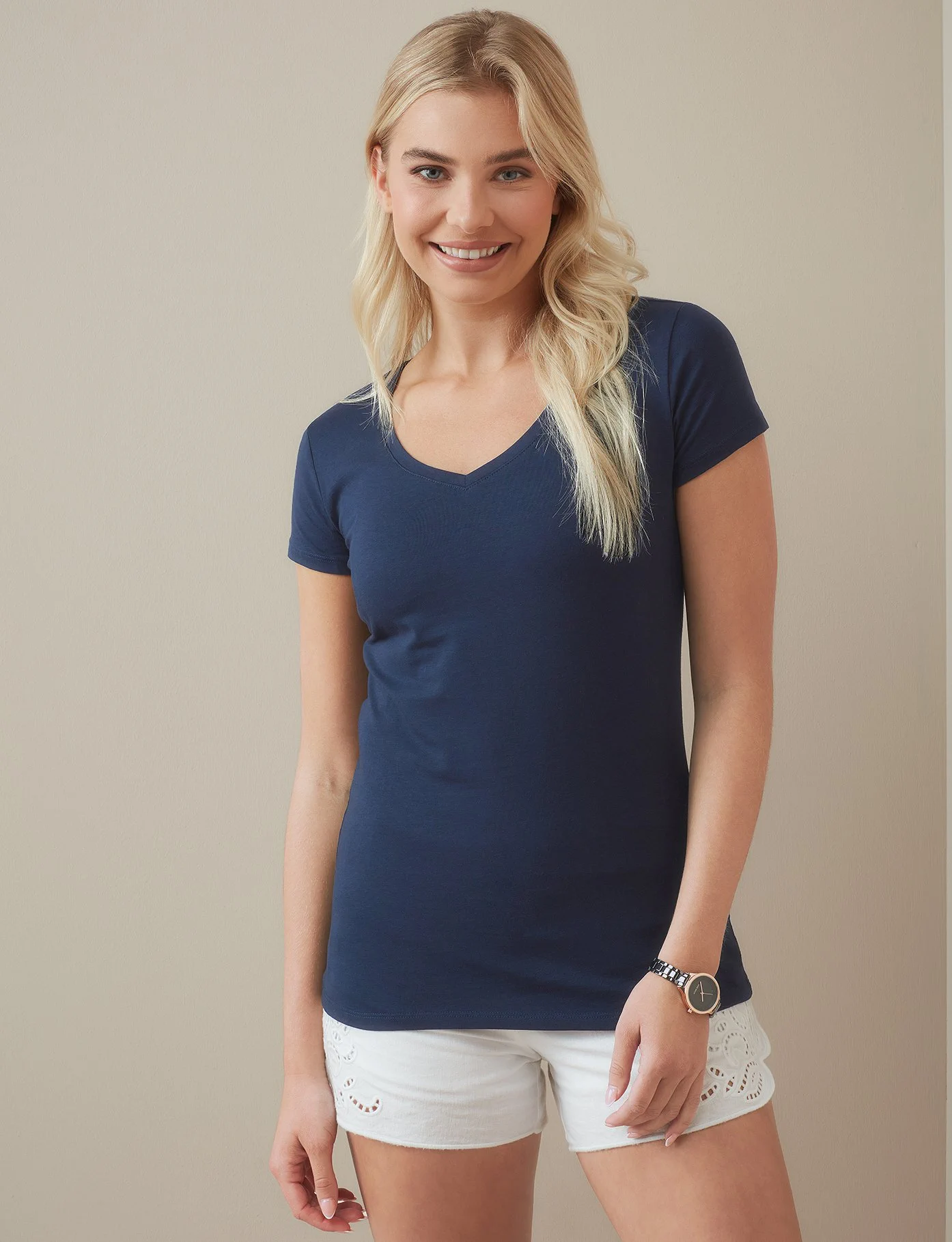 stedman-st9710-stretch-t-shirt-v-neck-women-marinablue-model-1 Stedman Claire V-Neck for women