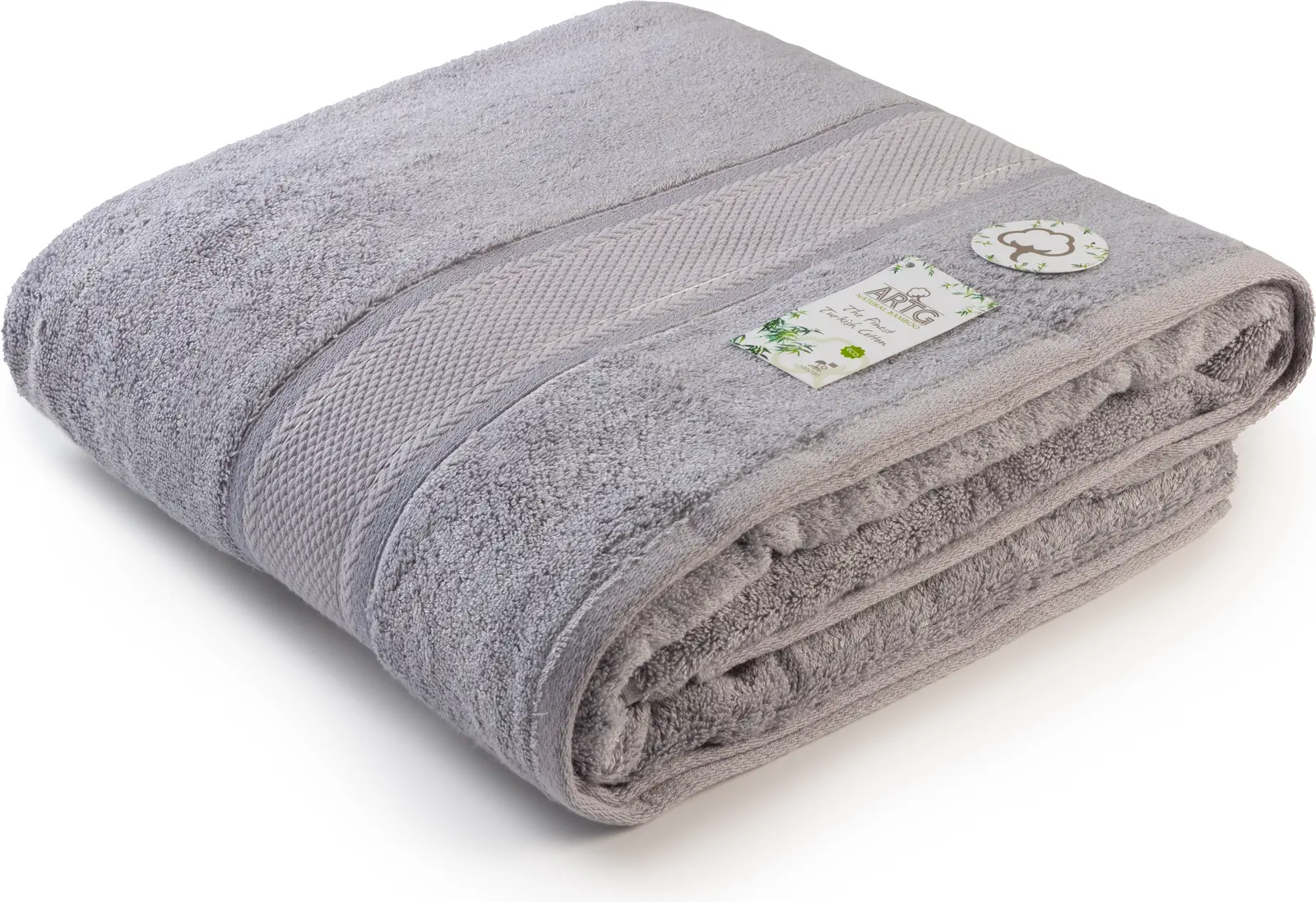 artg-ar406-natural-bamboo-beach-towel-lightgrey-front-1 ARTG Natural Bamboo Beach Towel