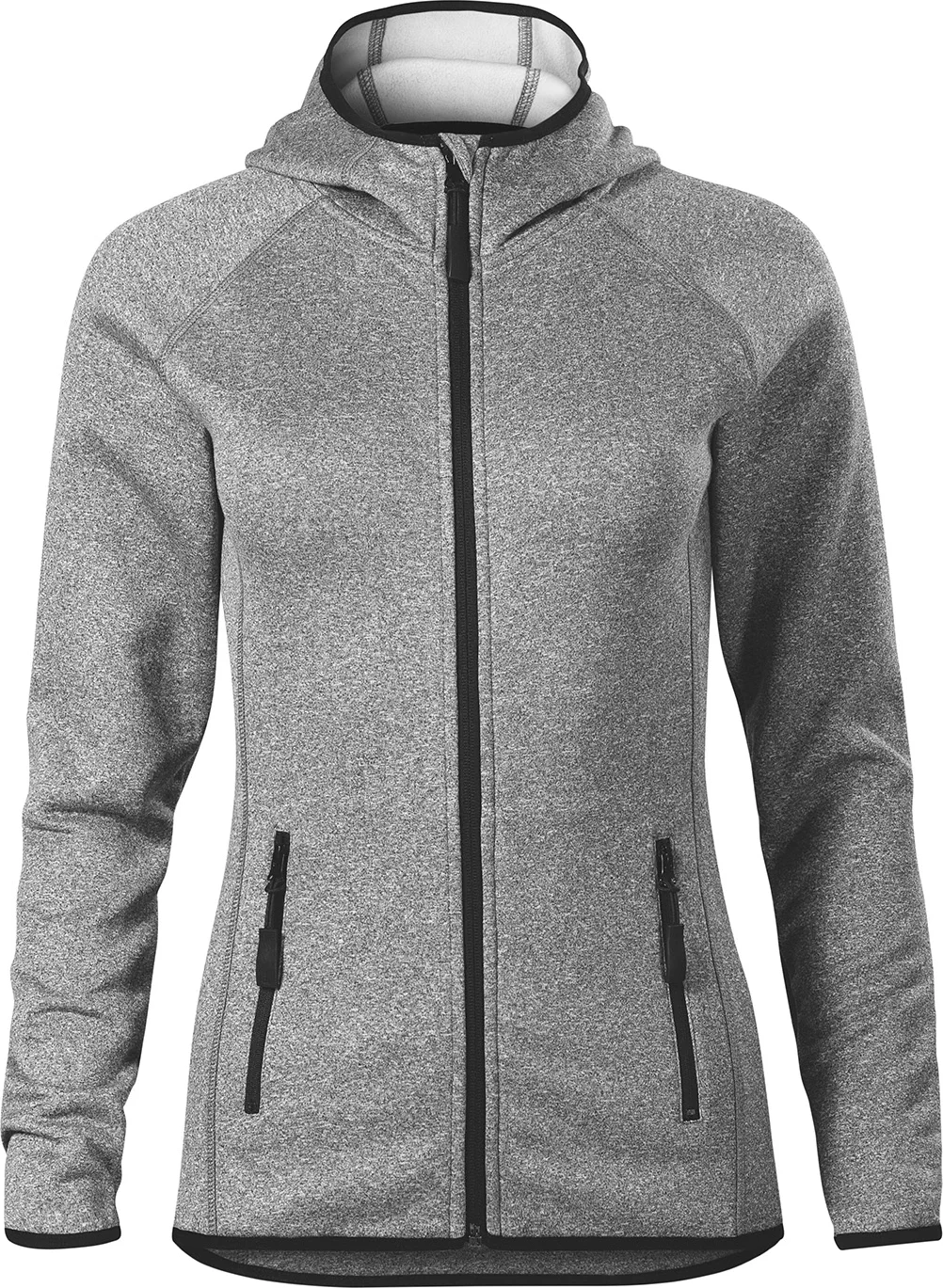 malfini-418-direct-stretch-fleece-damen-dunkelgrau-meliert-front-2 MALFINI Fleecejacke Damen Direct 418