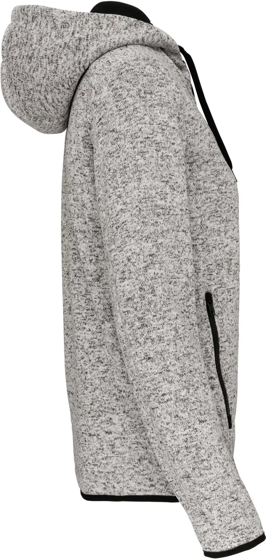 Kariban Damen Melange Kapuzen Strickfleece Jacke