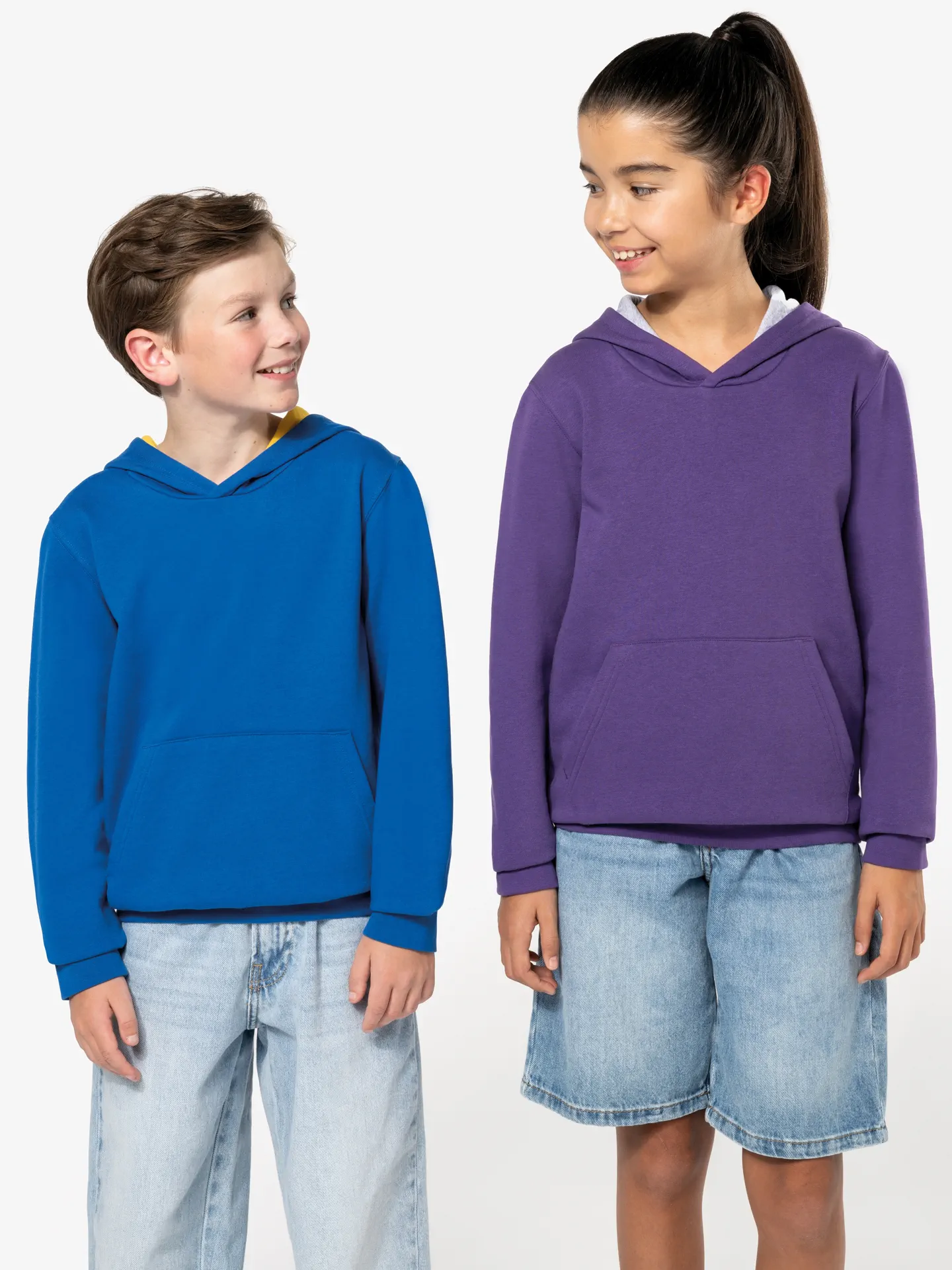 Kariban Kinder Kontrast Hooded Sweater