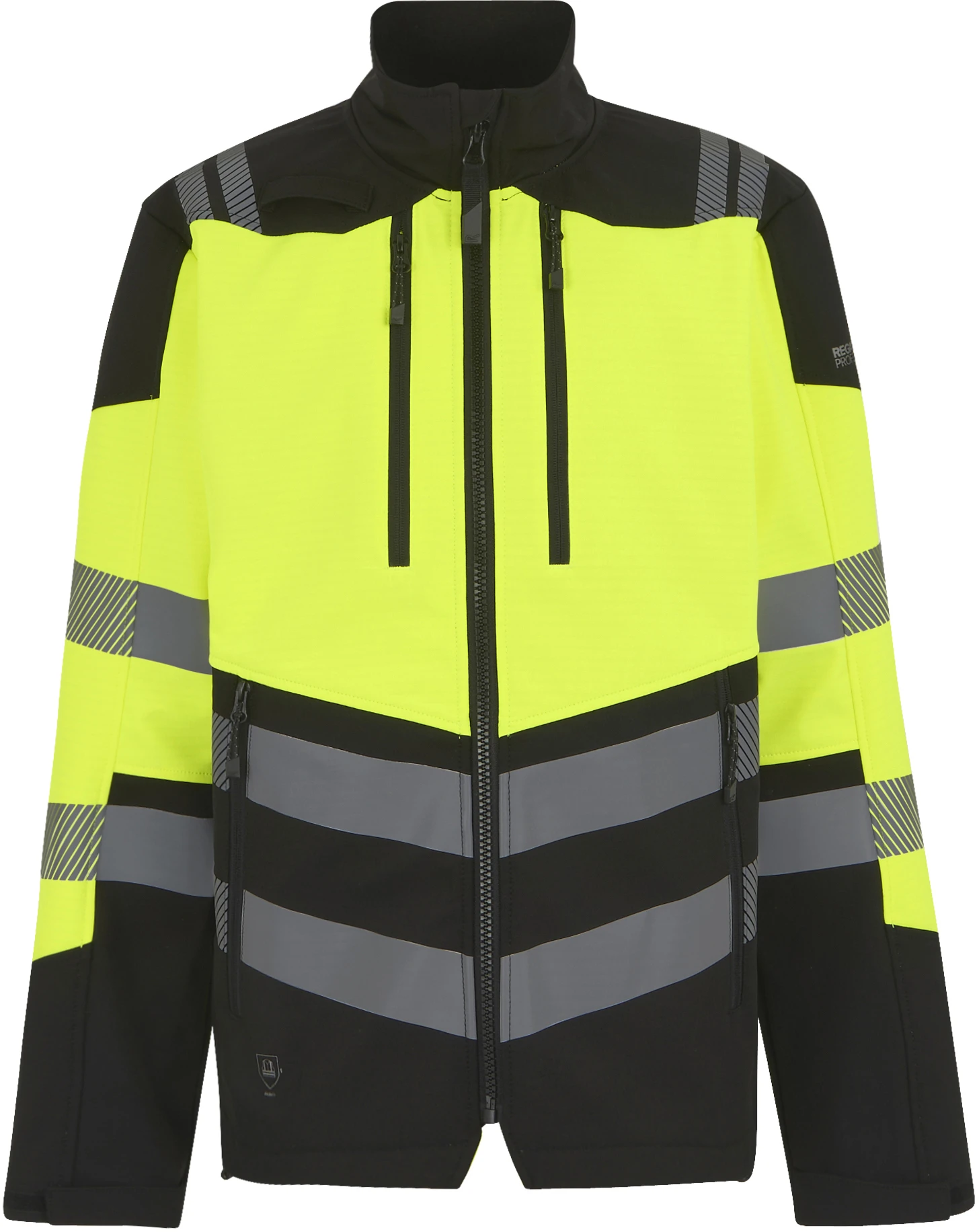 regatta-tra760-hi-vis-x-pro-3-layer-softshell-jacket-black-signalyellow-front-2 Regatta Hi-Vis X-Pro 3 Layer Softshell Jacket (Class 2)