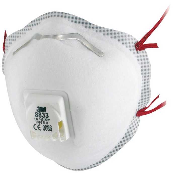 3M Atemschutzmaske 8833 FFP3 R D mit Ventil 3M Atemschutzmaske 8833 FFP3 R D mit Ventil
