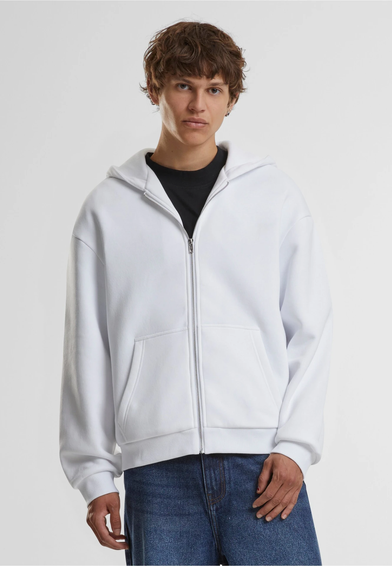 Build Your Brand Fluffy Zip Hoody
