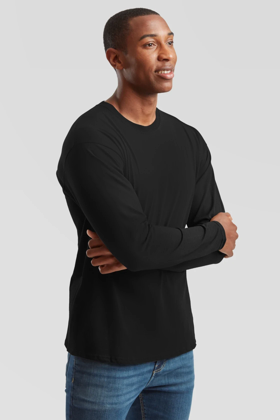 fruit-of-the-loom-61-428-0-original-long-sleeve-t-shirt-black-model-1 F.O.L. Original Long Sleeve T
