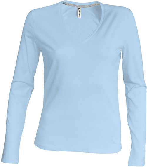 Kariban Damen V-Neck T-Shirt langarm