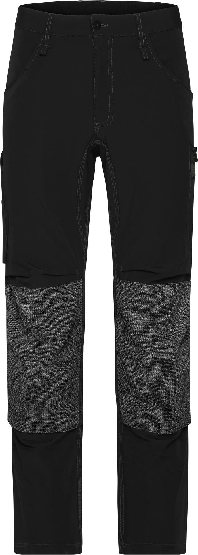 jn1813-workwear-pants-4-way-stretch-slim-line-black-front-3 James & Nicholson Workwear Pants 4-Way Stretch Slim Line