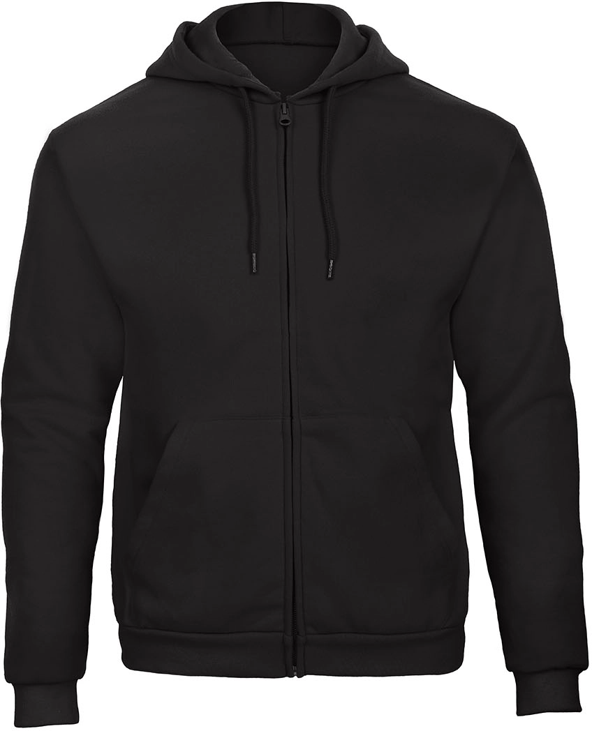 BC-WUI25-ID205-black-front-2 B&C ID.205 Sweat-Jacket 50/50