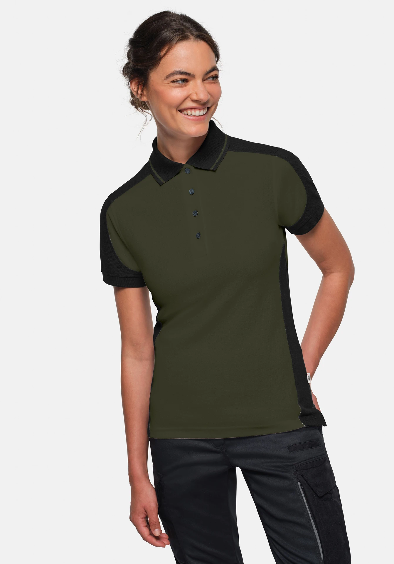 HAKRO Damen Poloshirt 339 Contrast MIKRALINAR® ECO