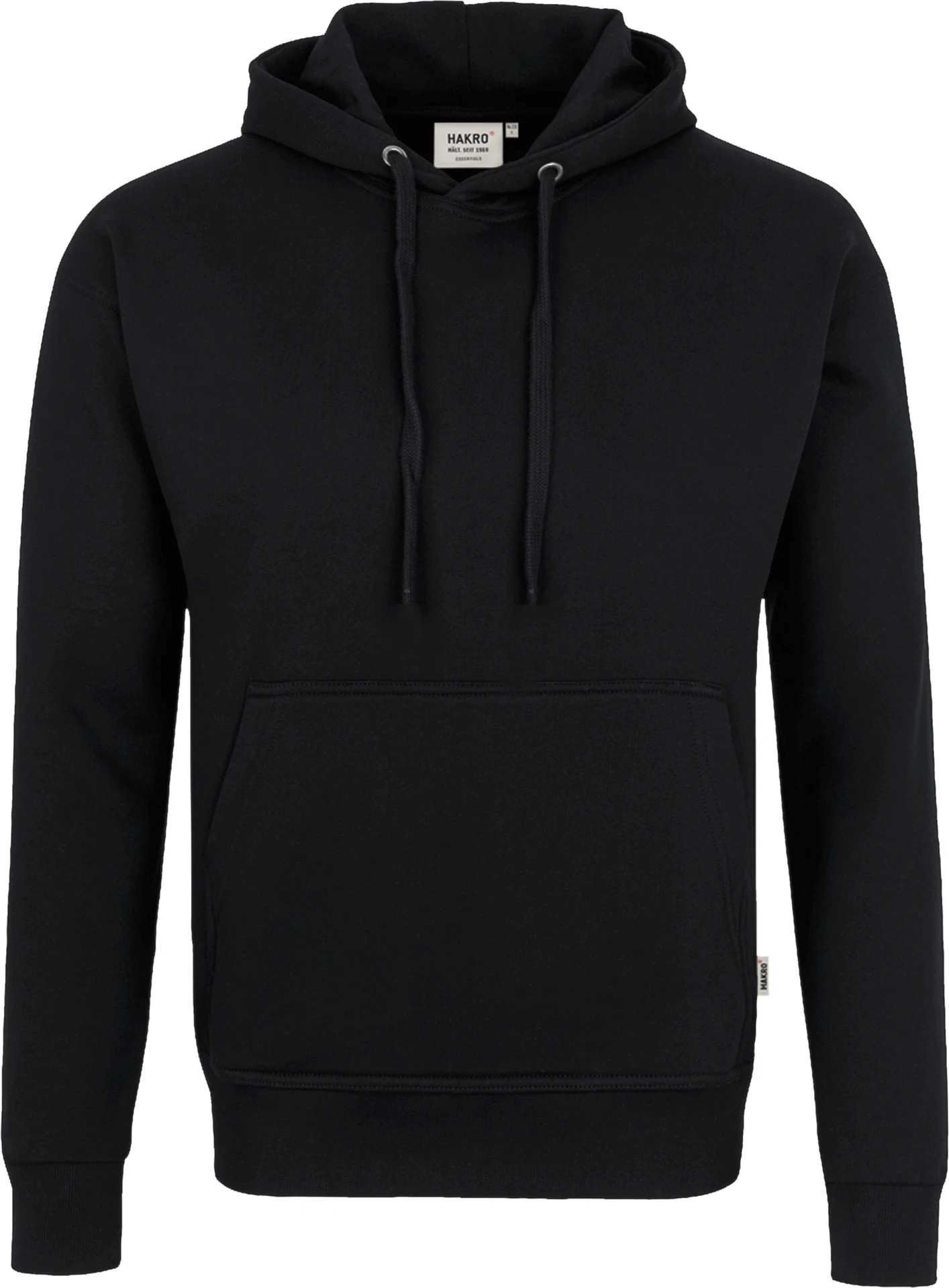 hakro-601-kapuzen-sweatshirt-premium-schwarz-front-1 HAKRO Kapuzen-Sweatshirt 601 Premium