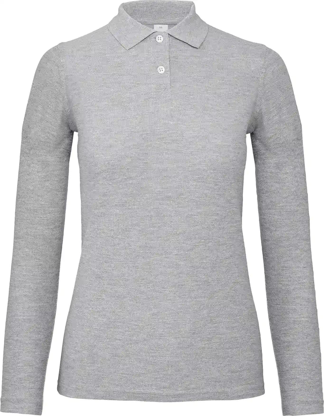 BC-PWI13-ID001-LSL-women-heathergrey-0 B&C Long Sleeve Polo ID.001 Women
