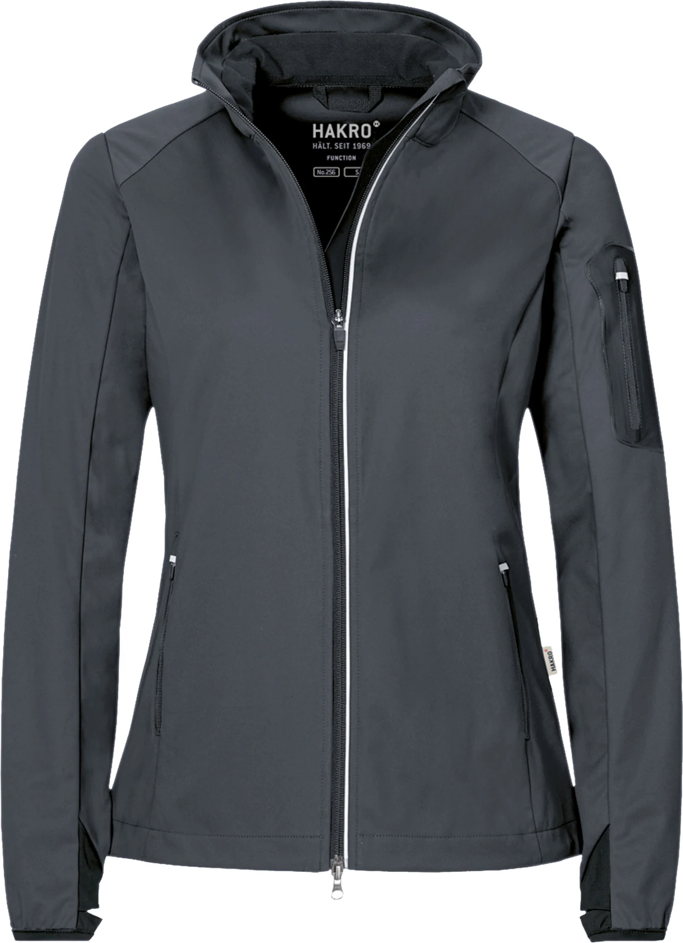 hakro-256-damen-light-softshelljacke-anthrazit-front-1 HAKRO Women-Light-Softshell-Jacke 256 Sidney