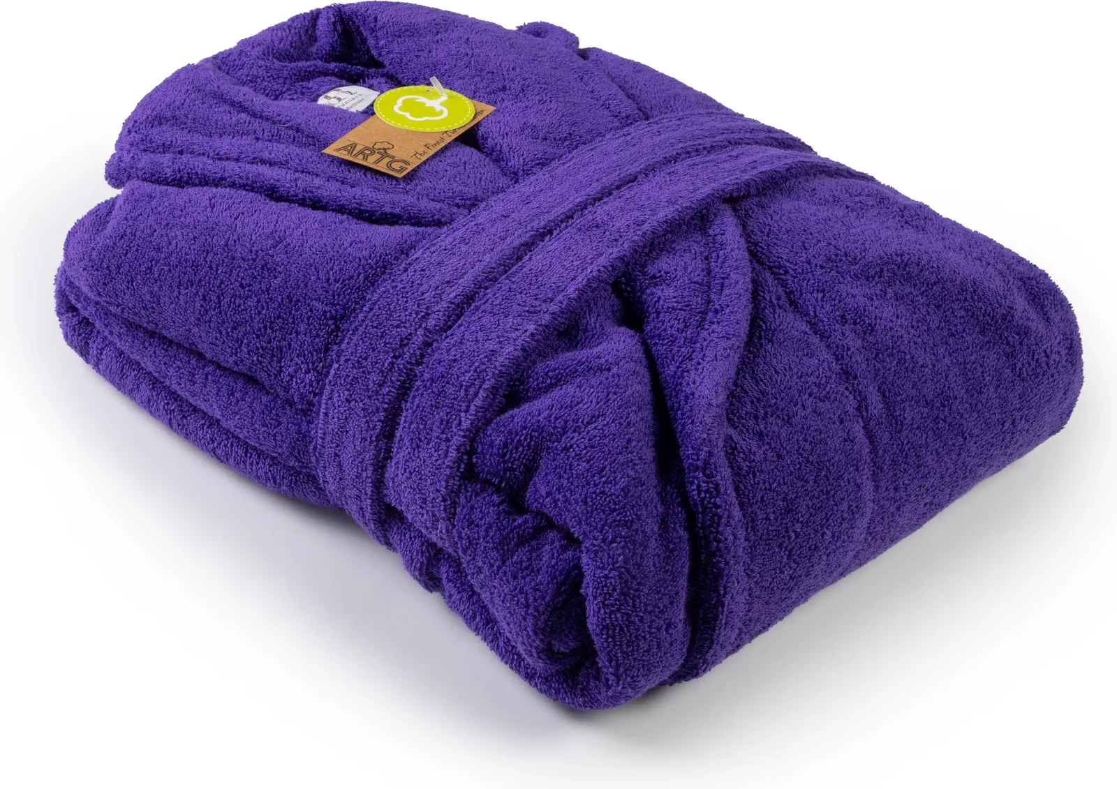 artg-ar025-bathrobe-shawl-collar-purple-front-1 ARTG Bathrobe Shawl Collar