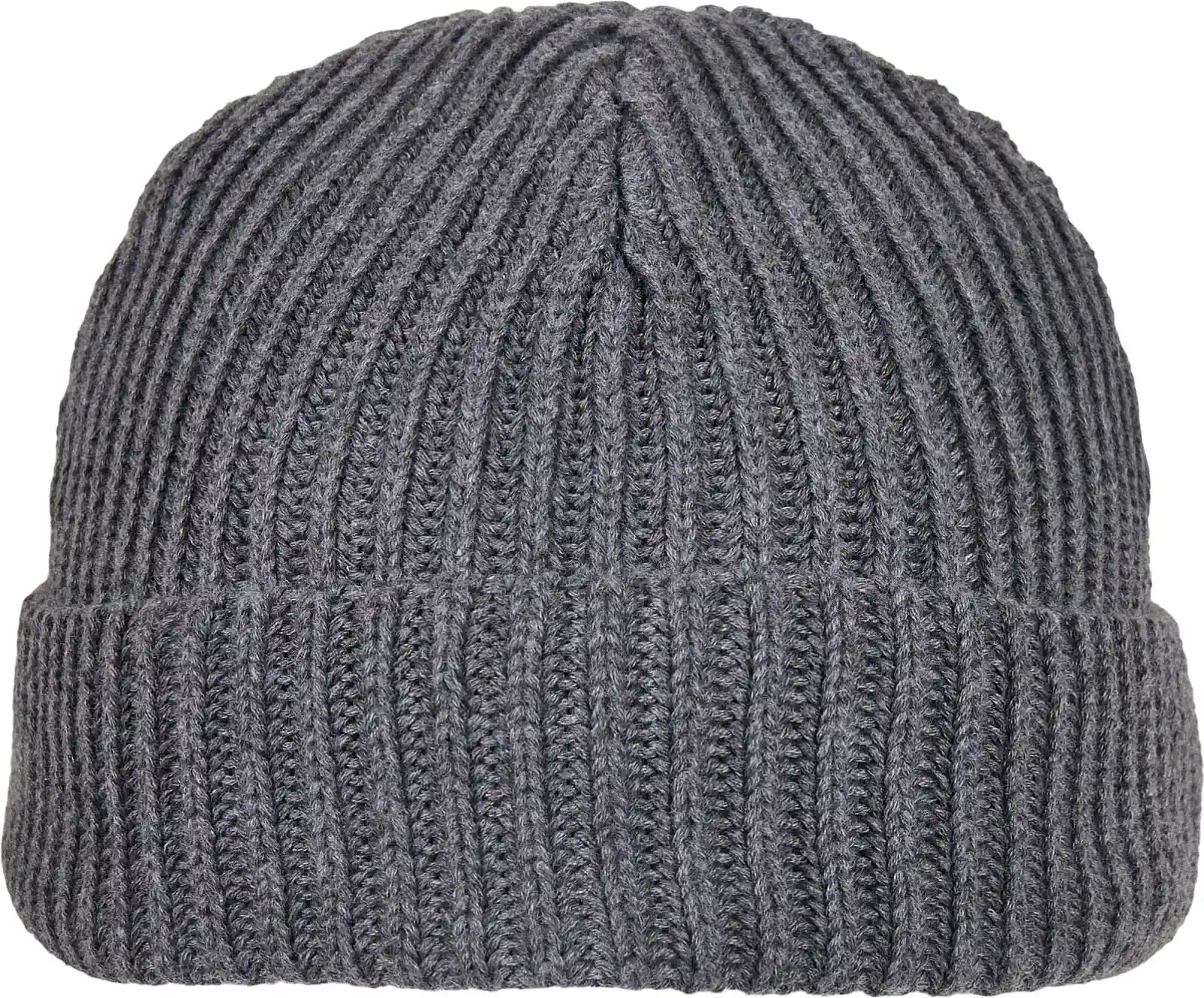 BYB-BY154-recycled-yarn-fisherman-beanie-asphalt-front-4 Build Your Brand Recycled Yarn Fisherman Beanie