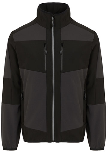 regatta-tra753-e-volve-unisex-2-layer-softshell-jacket-ash-black-front-1 Regatta E-volve Unisex 2-Layer Softshell Jacket