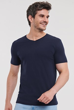 Russell Men's Pure Organic V-Neck Tee Russell Men's Pure Organic V-Neck Tee