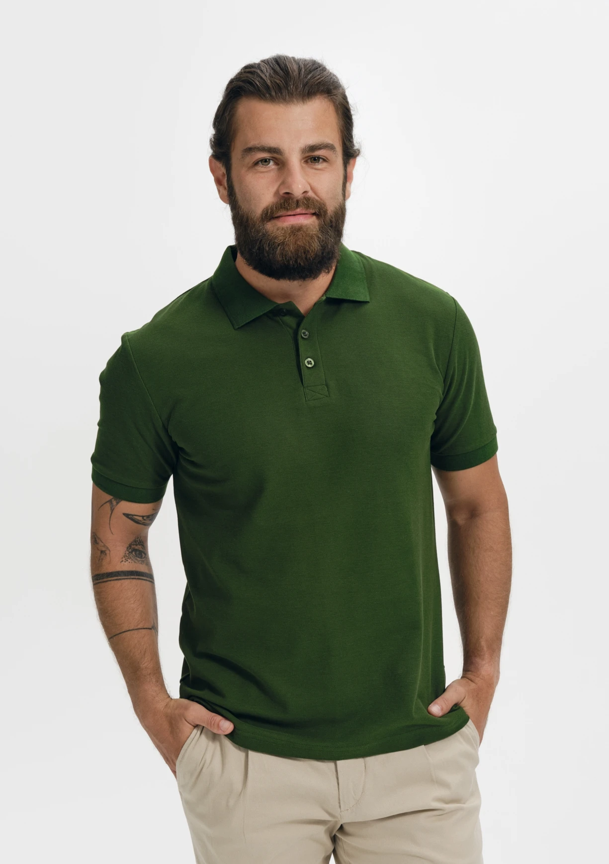 malfini-212-cotton-polohemd-herren-flaschengruen-model-0 MALFINI Polo Cotton 212