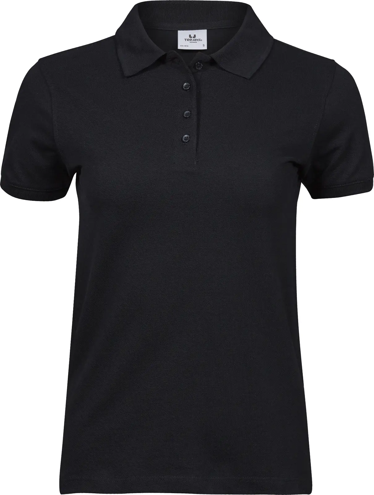 tee-jays-1401-womens-heavy-poloshirt-black-front-1 Tee Jays Ladies` Heavy Polo