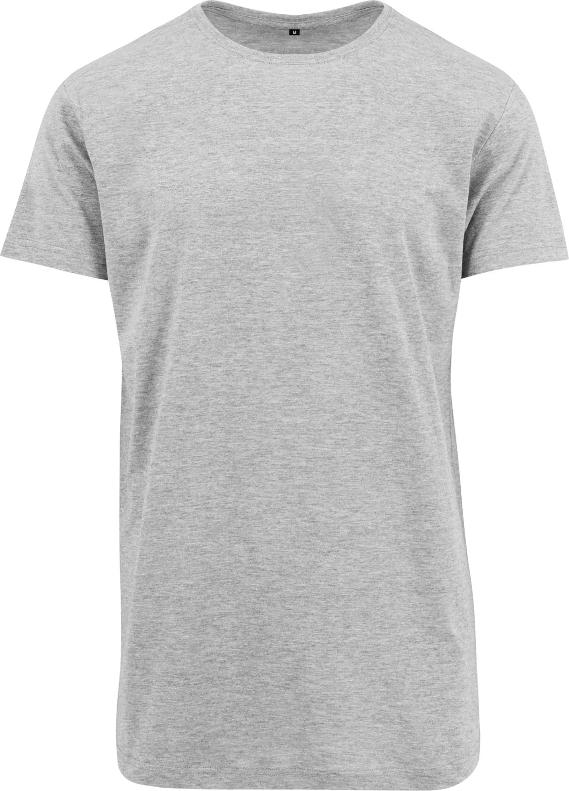 BYB-BY028-shaped-long-t-shirt-heathergrey-front-4 Build Your Brand Shaped Long Tee