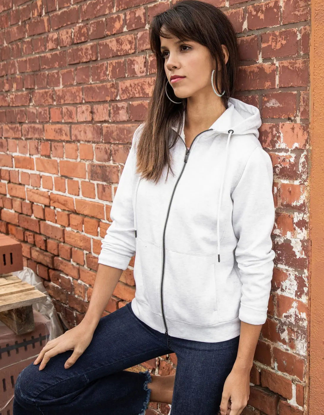 James & Nicholson Ladies Zip-Hoody