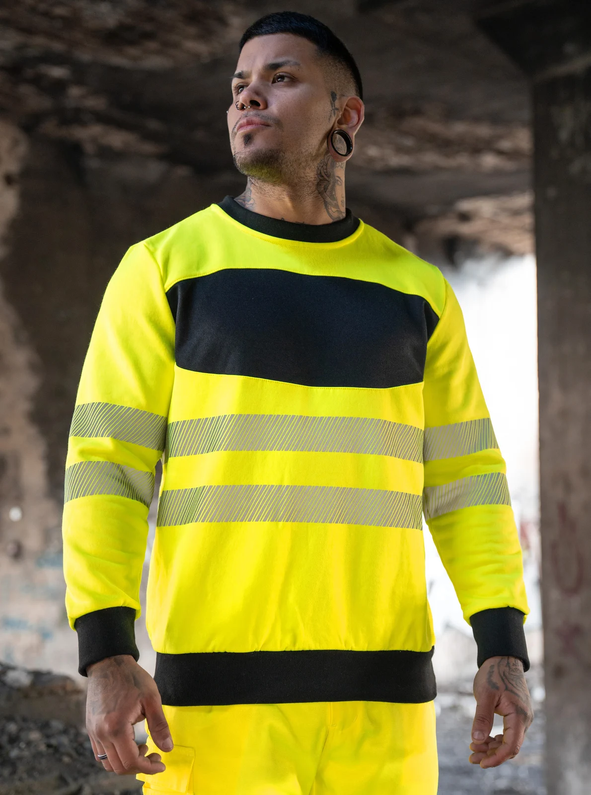 korntex-eossw-eos-hi-vis-workwear-sweatshirt-with-printing-area-model-0 Korntex EOS Hi-Vis Workwear Sweatshirt With Printing Area