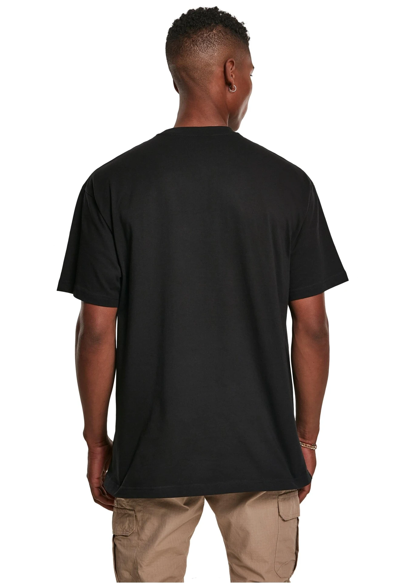 BYB-BY122-premium-combed-jersey-t-shirt-black-model-2 Build Your Brand Premium Combed Jersey T-Shirt