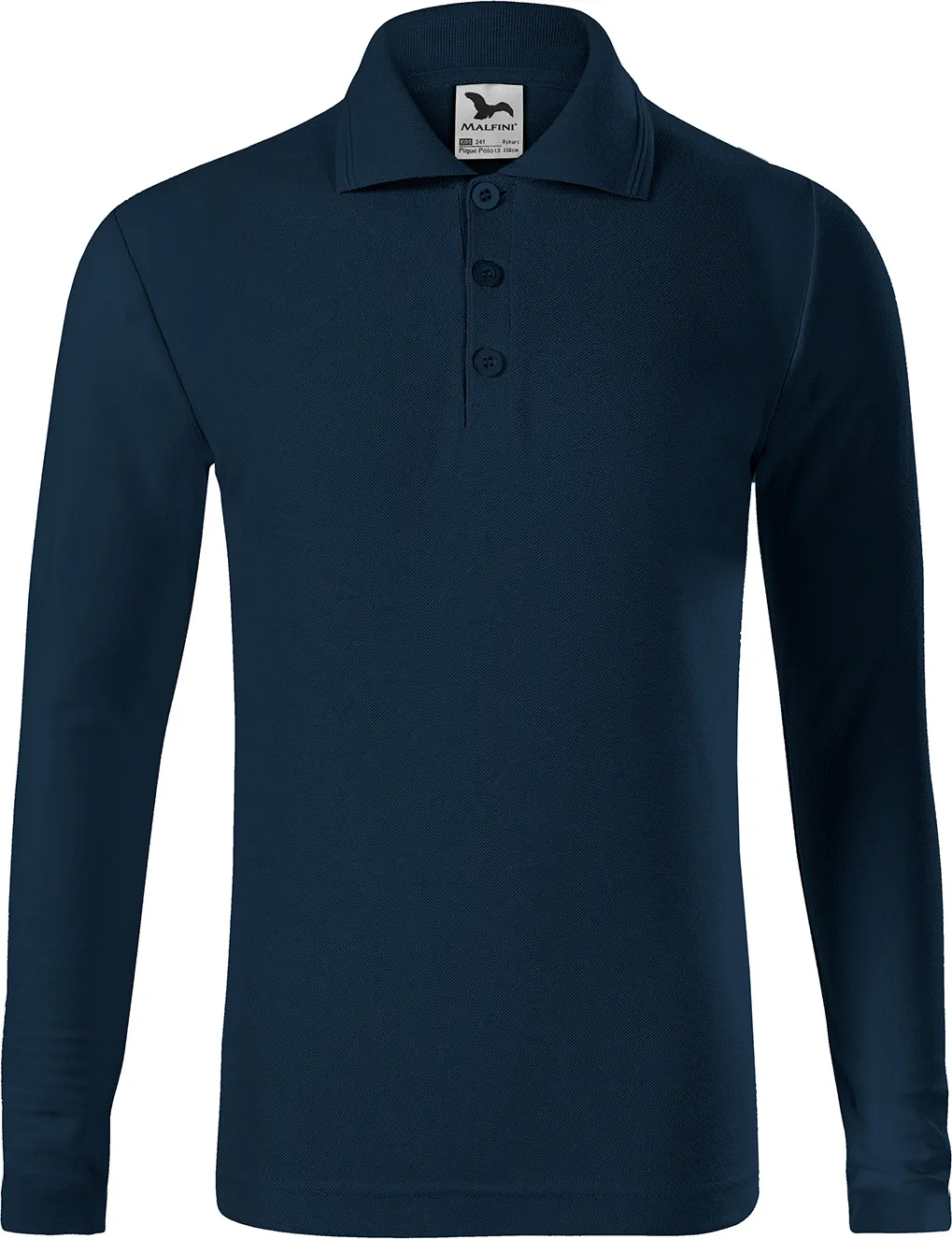 malfini-241-pique-polo-ls-polohemd-kinder-marineblau-front-2 MALFINI Polohemd Kinder Piqué Polo LS 241