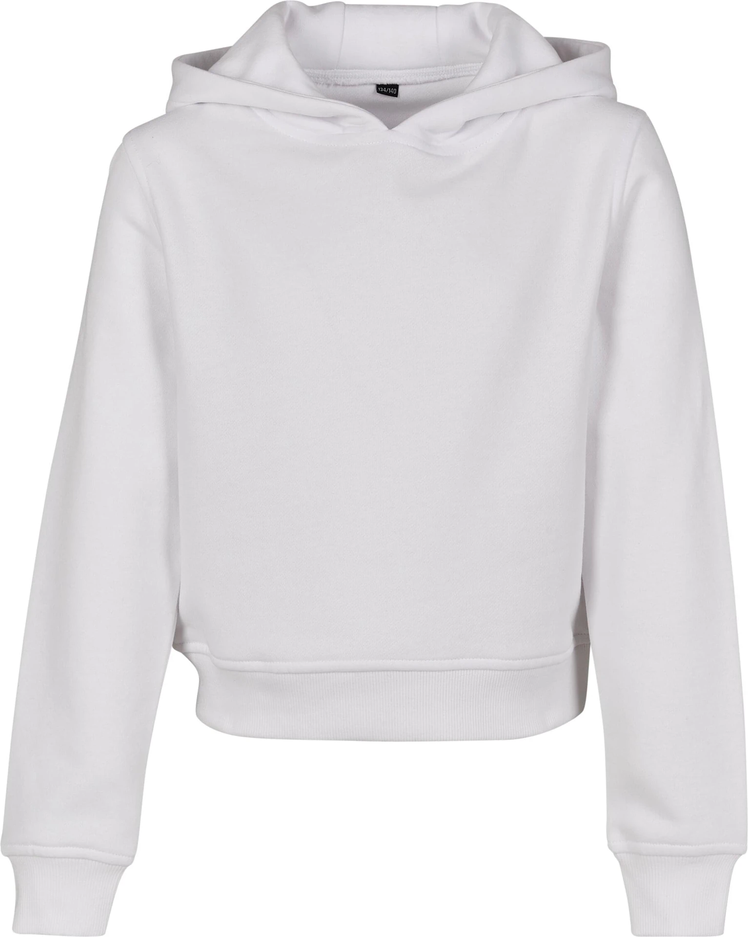 BYB-BY113-girls-cropped-sweat-hoody-white-front-4 Build Your Brand Girls Cropped Sweat Hoody