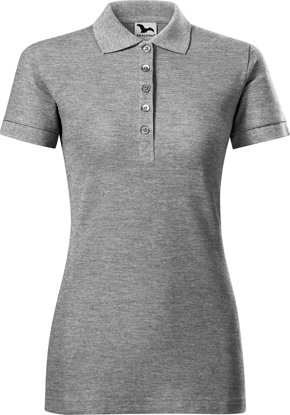 malfini-216-cotton-heavy-polohemd-damen-dunkelgrau-meliert-front-2 MALFINI Polohemd Damen Cotton Heavy 216