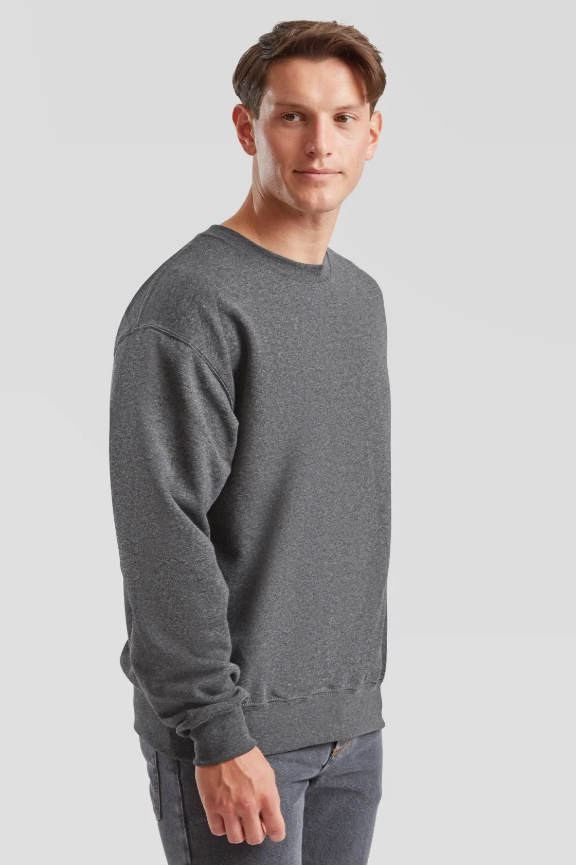 fruit-of-the-loom-62-202-0-classic-set-in-sweatshirt-darkheathergrey-model-1 F.O.L. Classic Set-In Sweat
