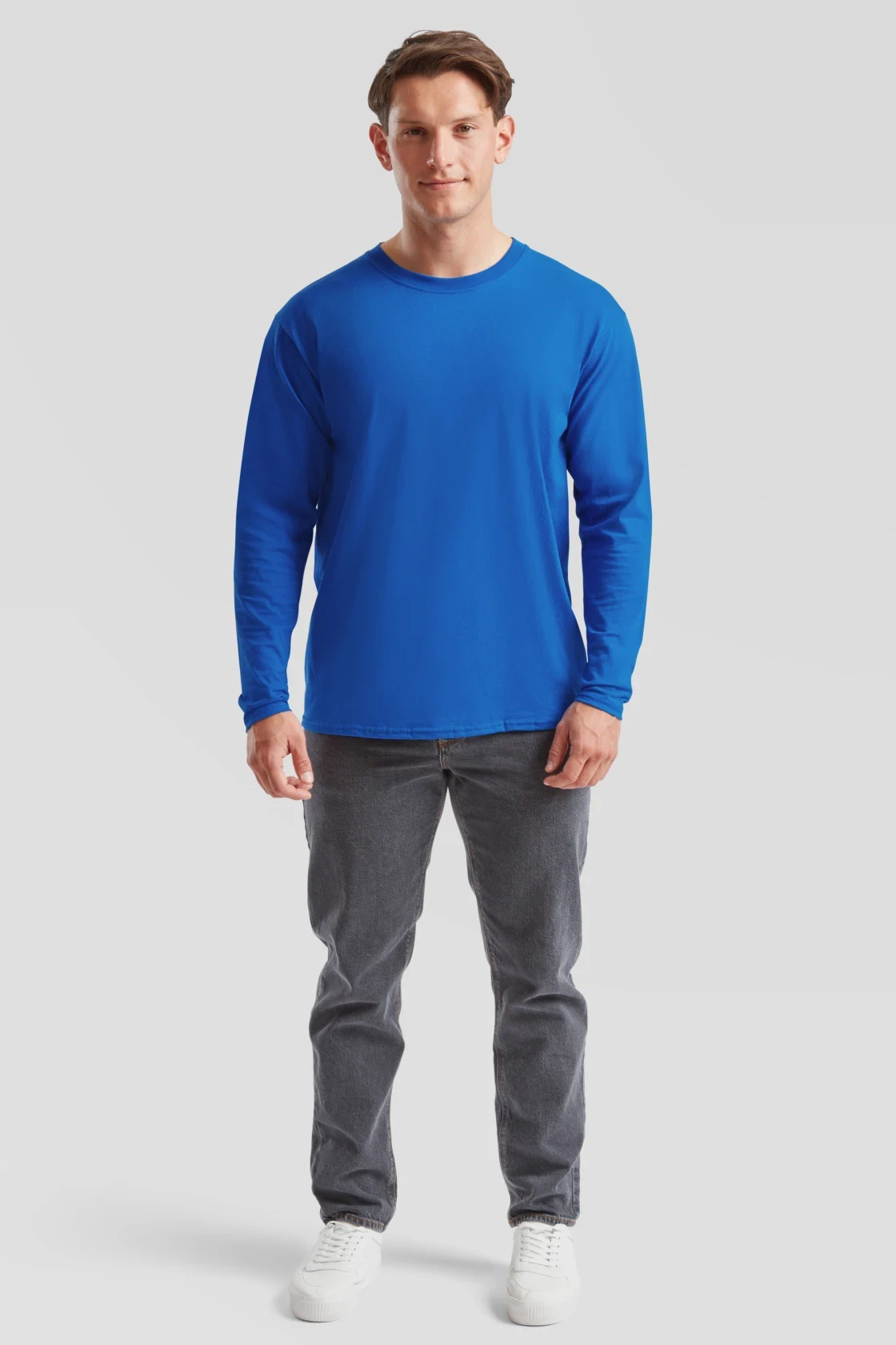 fruit-of-the-loom-61-038-0-valueweight-long-sleeve-t-shirt-royalblue-model-3 F.O.L. Valueweight T LSL