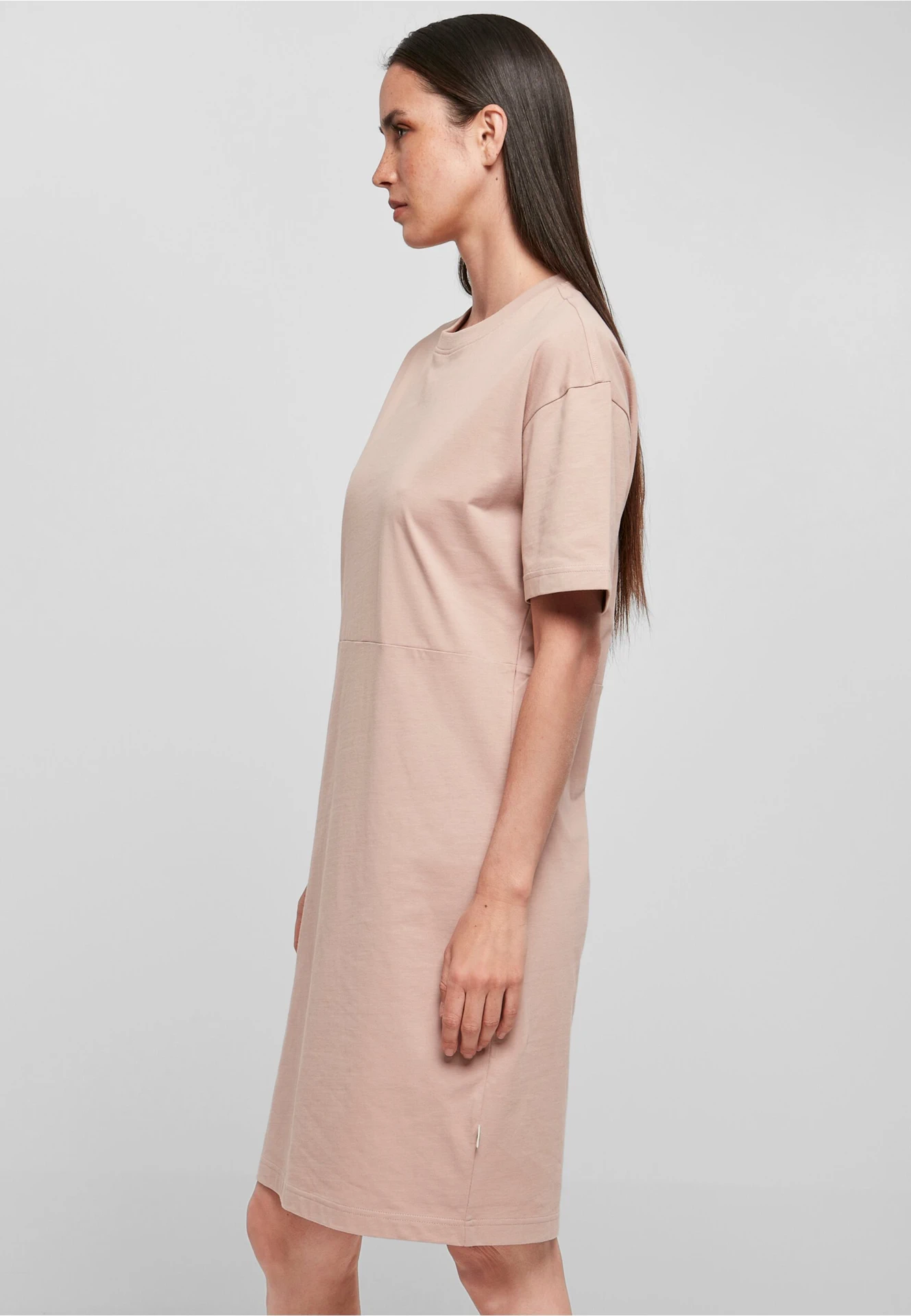 Build Your Brand Ladies Organic Oversized Slit Tee Dress