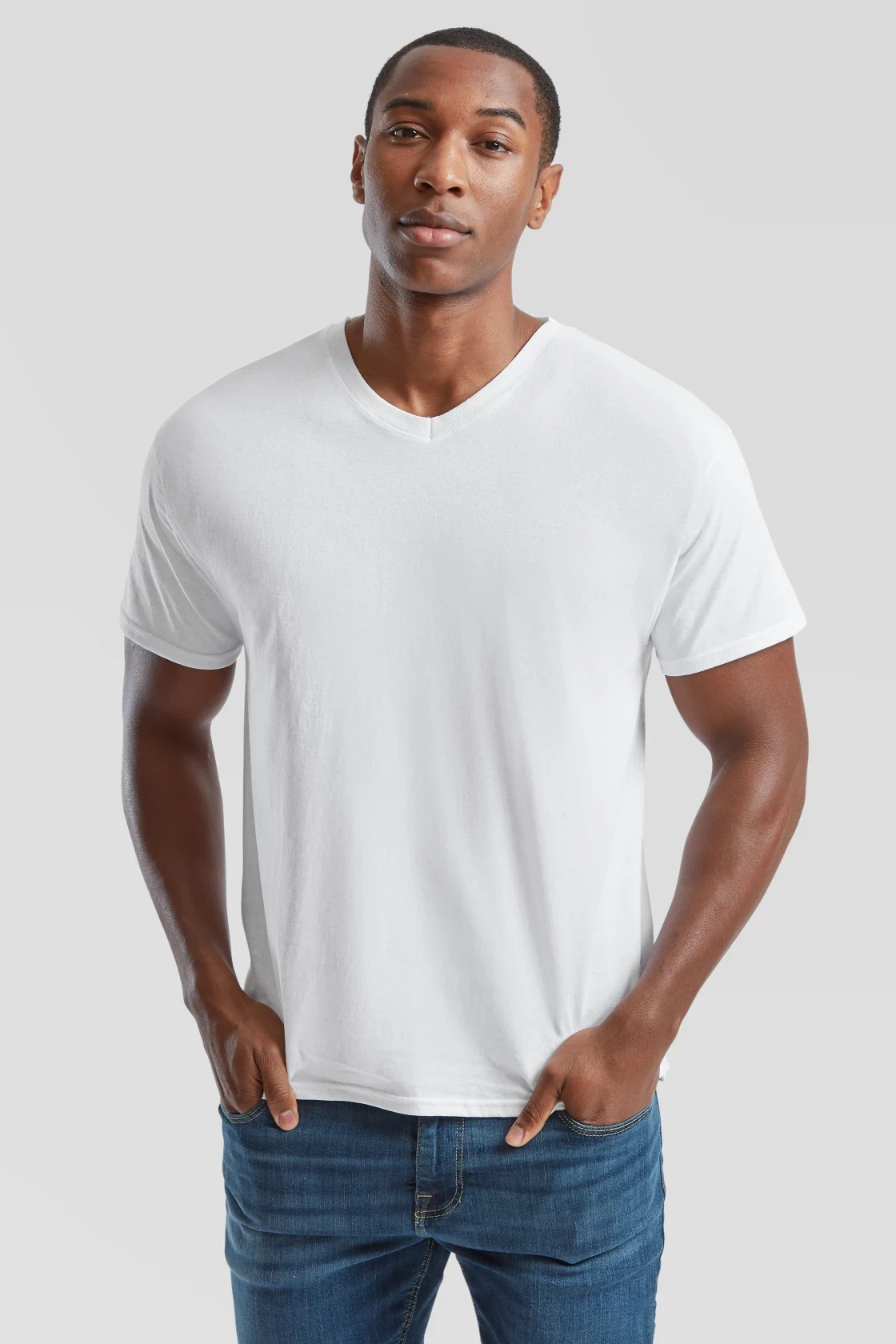 fruit-of-the-loom-61-426-0-original-v-neck-t-shirt-white-model-0 F.O.L. Original V-Neck T