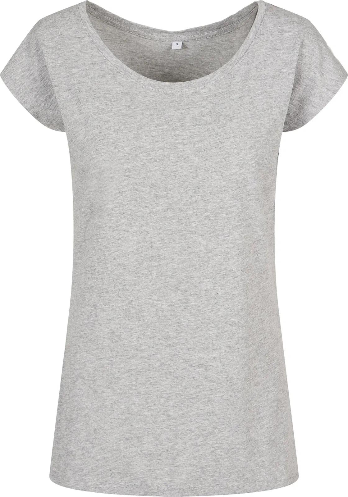 BYB-BB013-ladies-wide-neck-t-shirt-heathergrey-front-4 Build Your Brand Ladies Wide Neck Tee