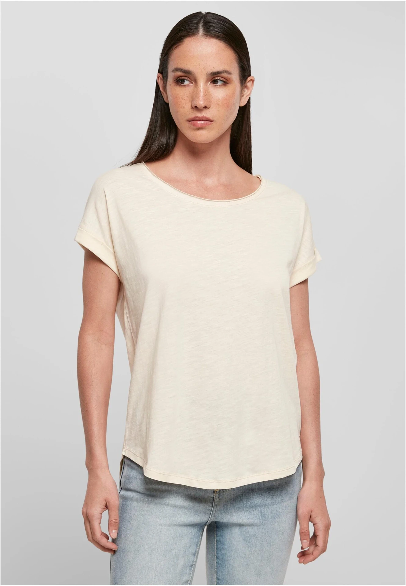 Build Your Brand Ladies Long Slub Tee