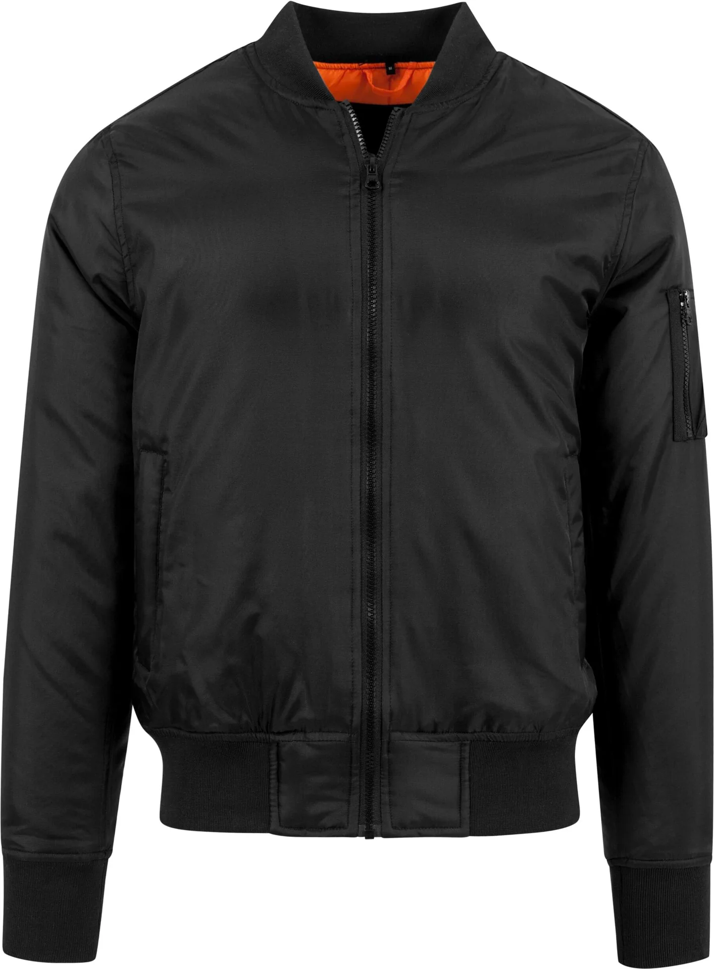 BYB-BY030-bomber-jacket-black-front-4 Build Your Brand Bomber Jacket