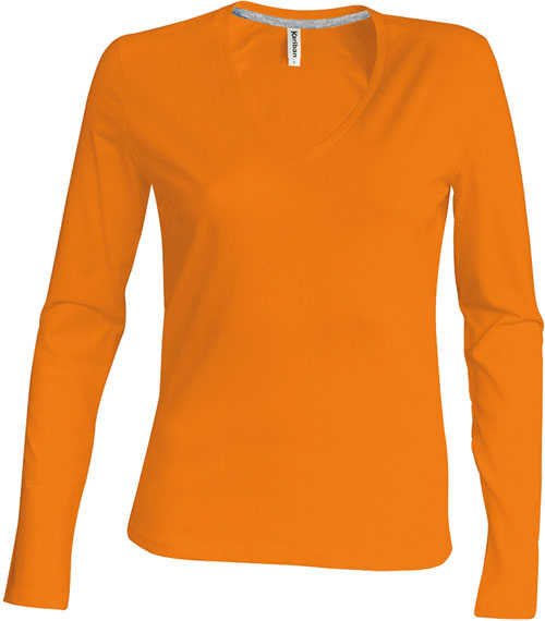 Kariban Damen V-Neck T-Shirt langarm