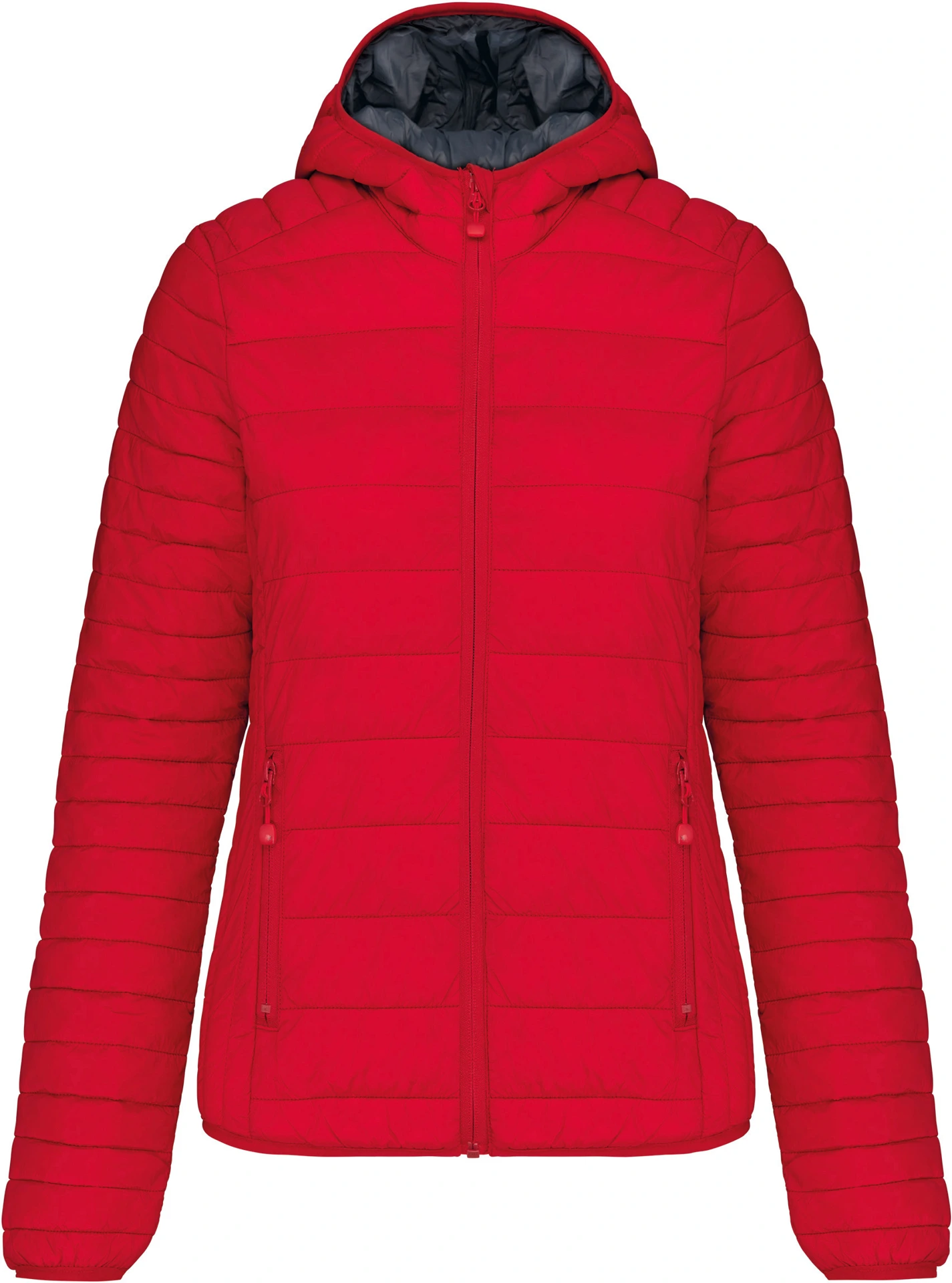 kariban-K6111-leichte-damen-kapuzen-steppjacke-red-front-3 Kariban Leichte Damen Kapuzen Steppjacke