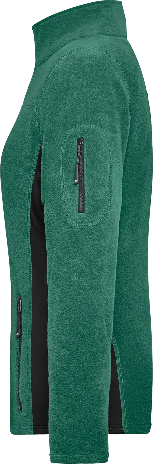 jn841-ladies-workwear-fleece-jacket-darkgreen-black-left-4 James & Nicholson Ladies Workwear Fleece Jacket -Strong-
