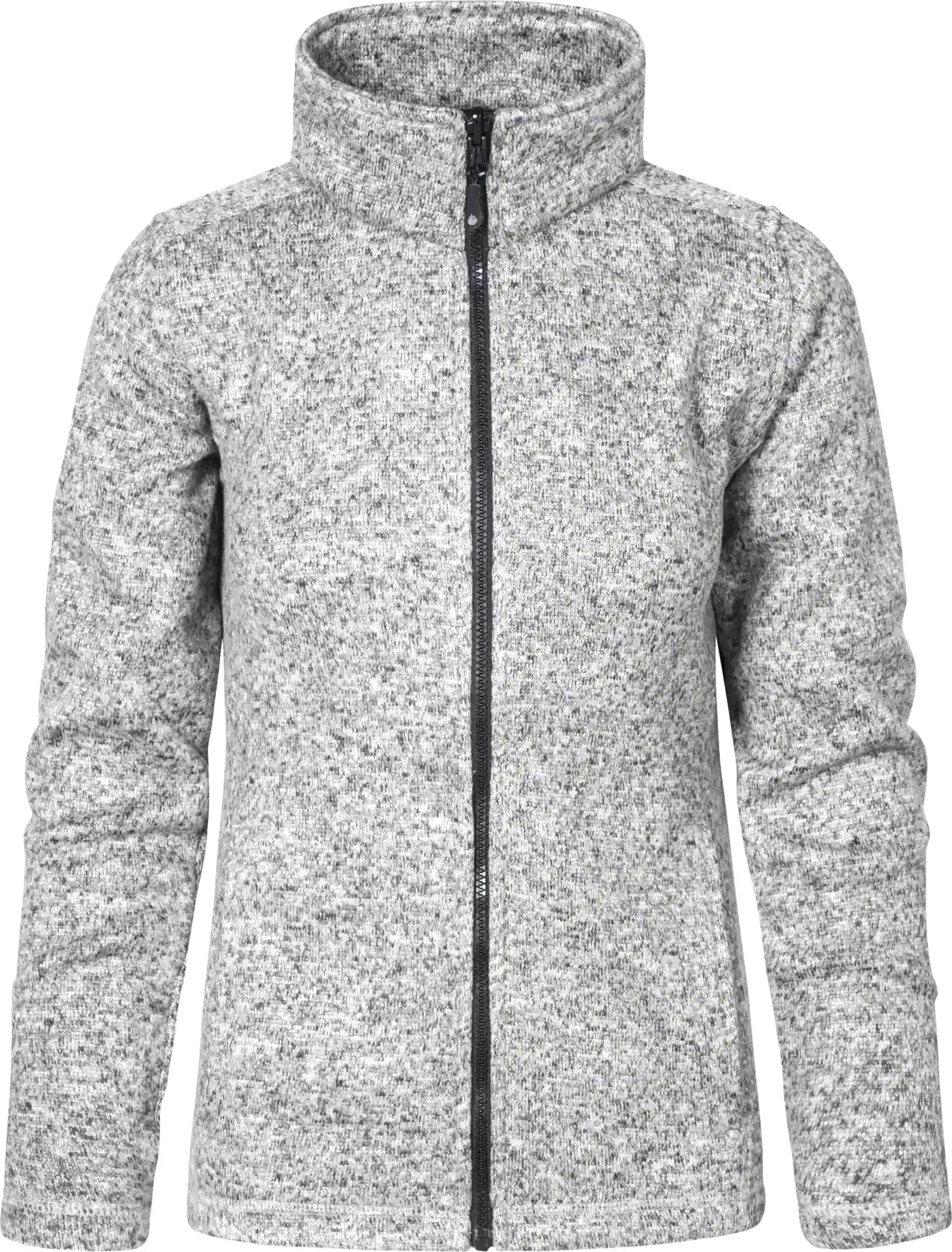 promodoro-7725-womens-knit-fleece-jacket-heathergrey-front-3 Promodoro Women's Knit Fleece Jacket C+