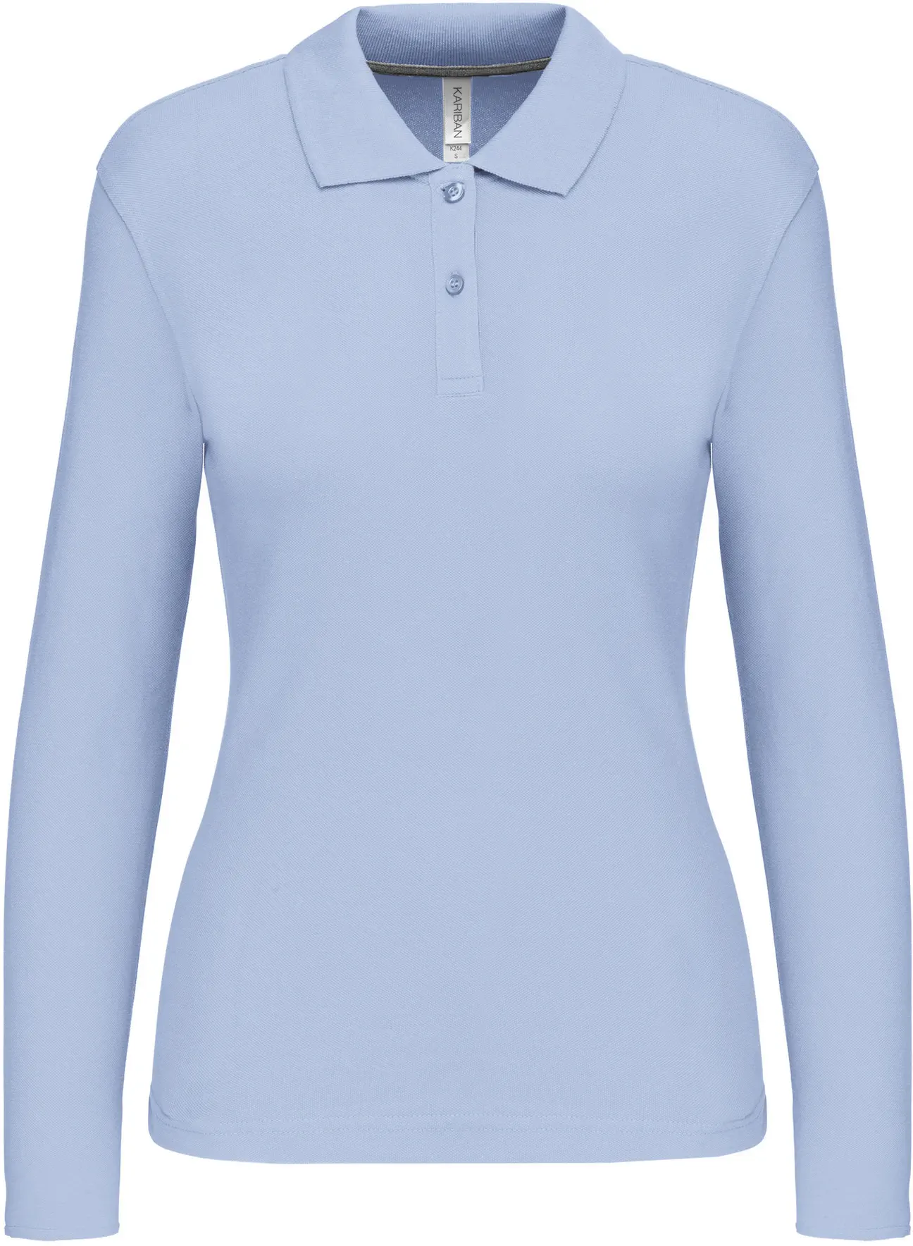kariban-K244-damen-pique-polo-langarm-skyblue-front-3 Kariban Damen Piqué Polo langarm