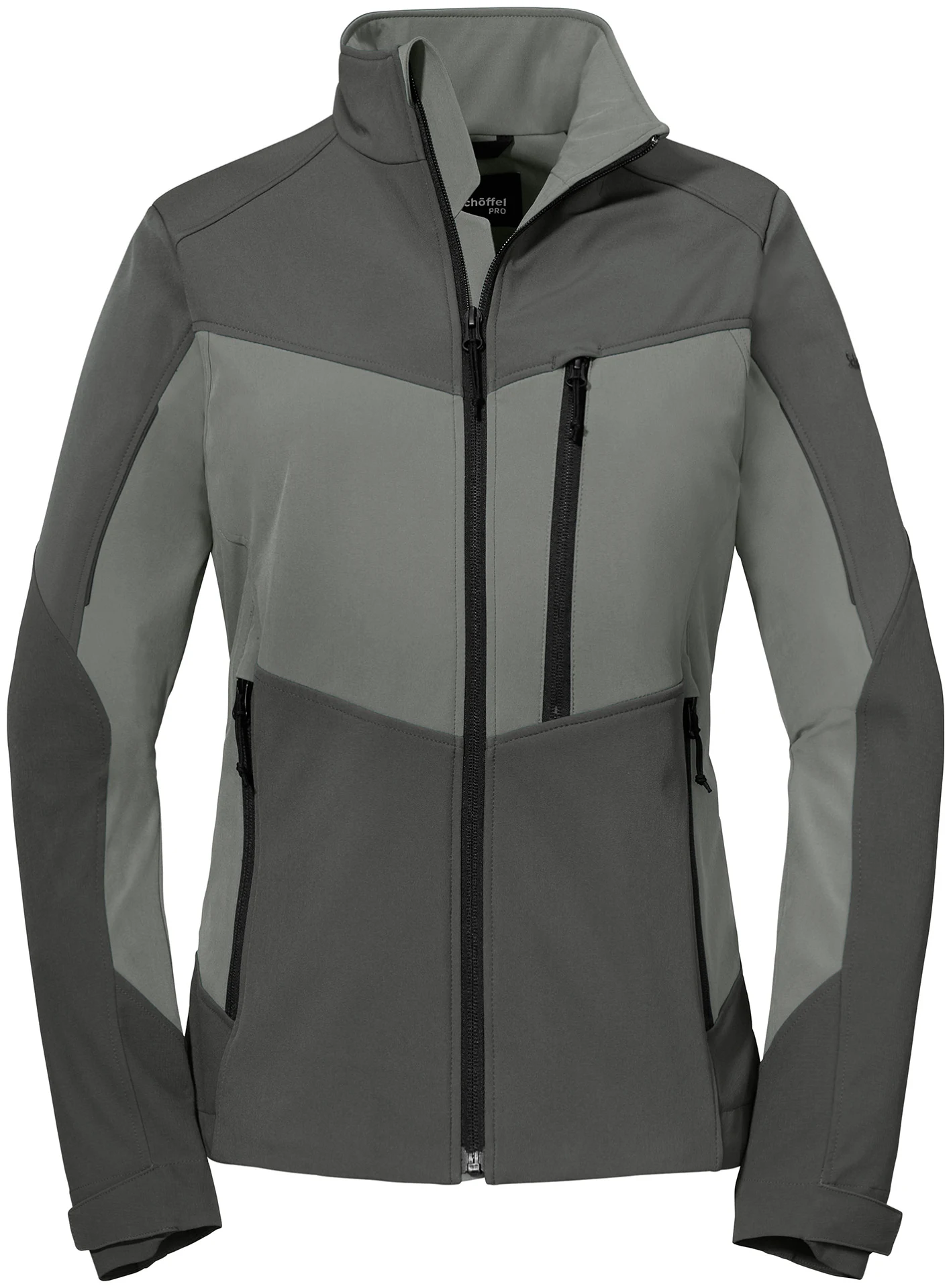 schoeffel-pro-6006-allwettertalent-jacke-damen-dunkelgrau-front-1 Schöffel PRO 6006 Damen ALLWETTERTALENT Softshelljacke