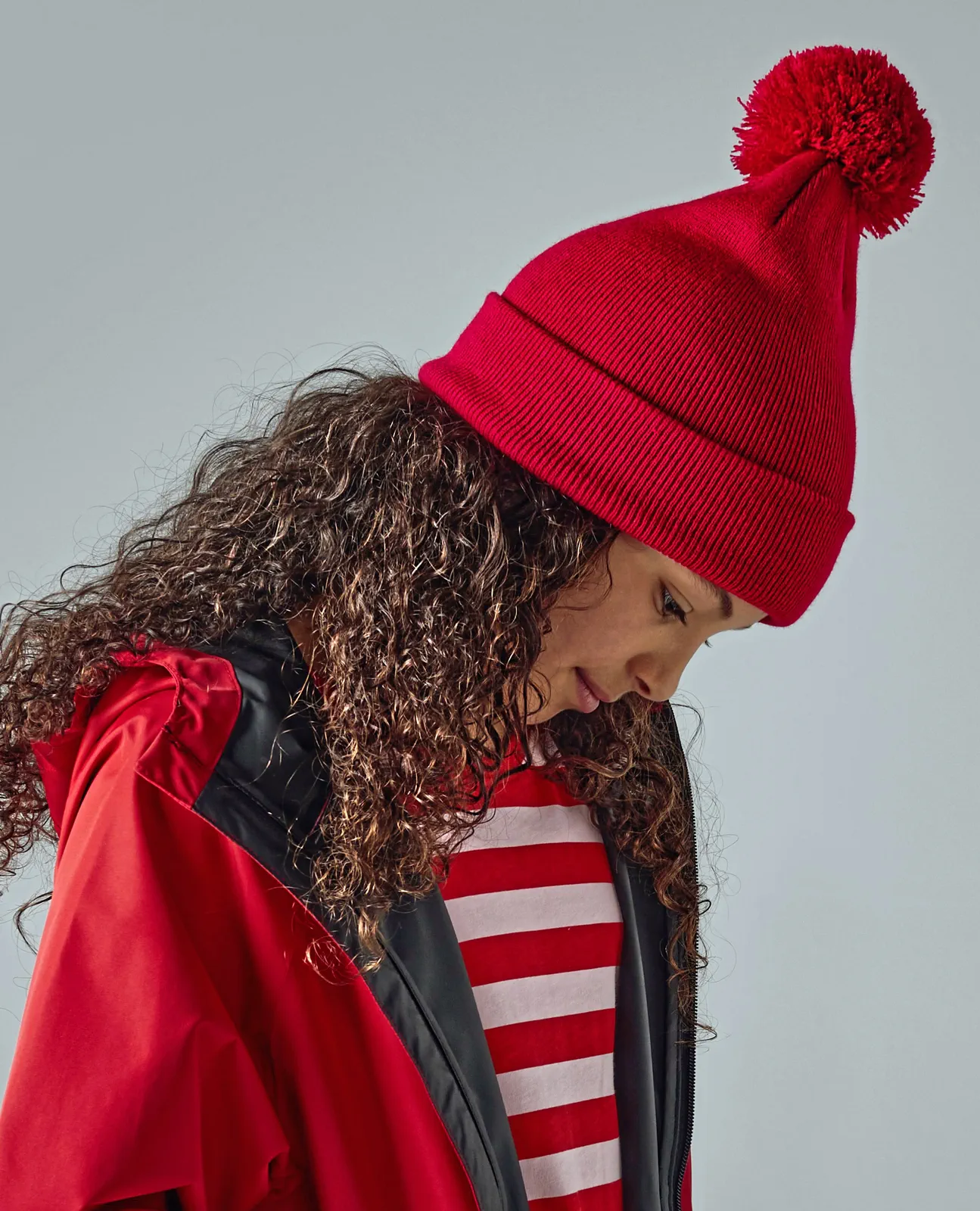 beechfield-b426b-junior-original-pom-pom-beanie-model-0 Beechfield Junior Original Pom Pom Beanie