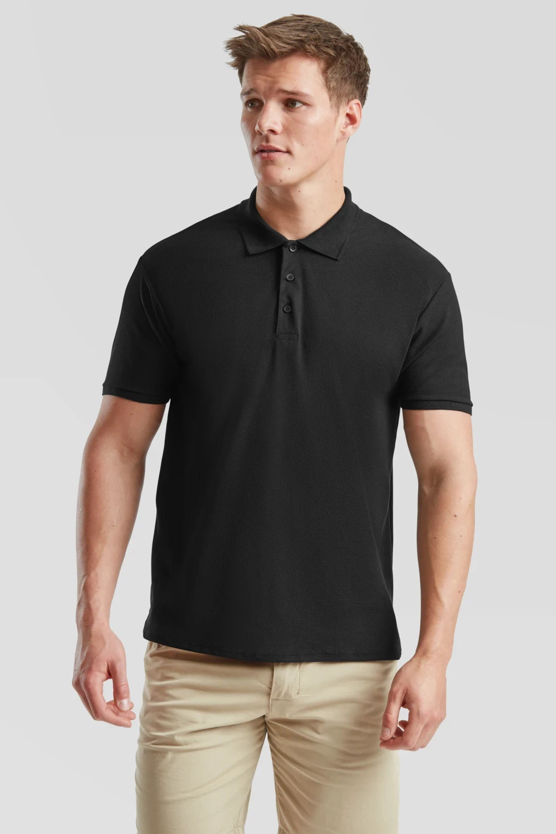 fruit-of-the-loom-63-402-0-poloshirt-65-35-black-model-0 F.O.L. 65/35 Piqué Polo