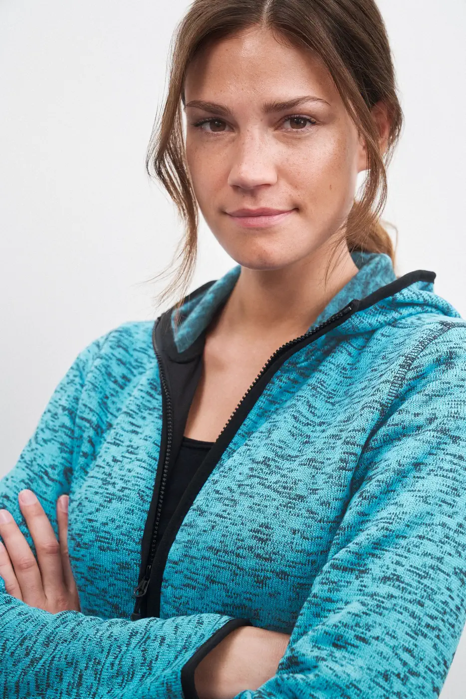 James & Nicholson Ladies Knitted Fleece Hoody