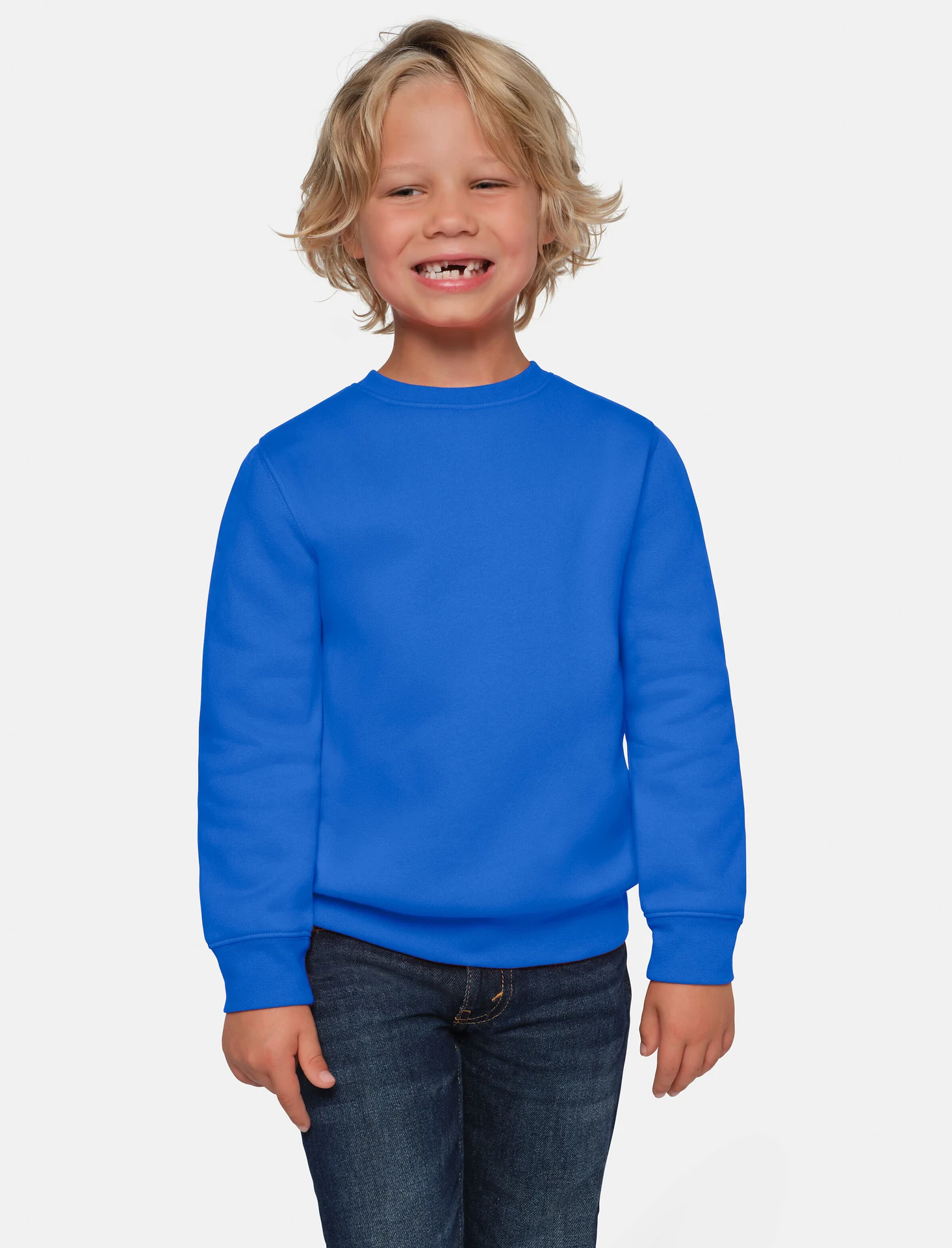 hakro-541-kinder-sweatshirt-bio-baumwolle-royalblau-model-0 HAKRO Kinder Sweatshirt 541 Bio-Baumwolle
